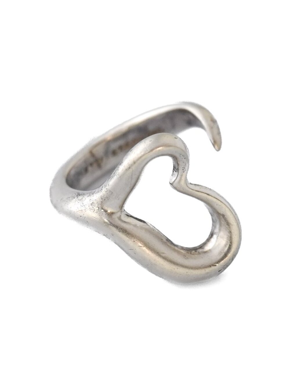 Authentic Vintage Tiffany & Co. Elsa Peretti Open Heart Ring Sterling Silver